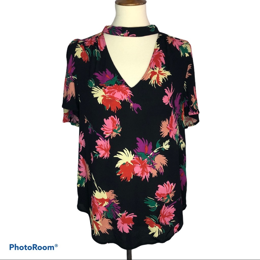 Anthropologie Maeve Bella Choker Floral Top size M